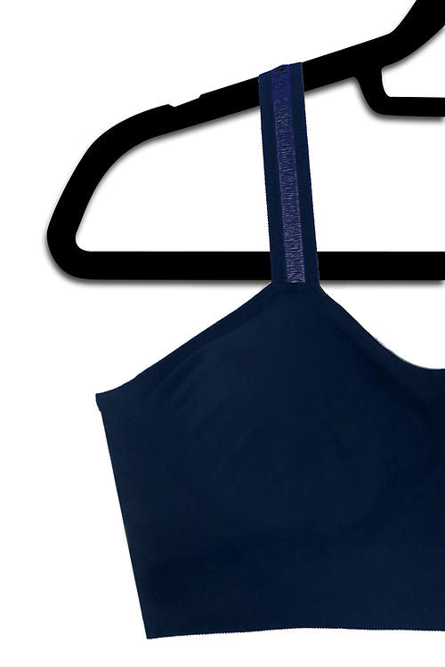 Navy Bra With Sheer Straps - Strap-Its