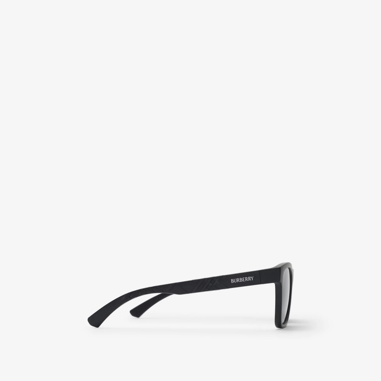 Textured Check Square Sunglasses Matte Black - Burberry