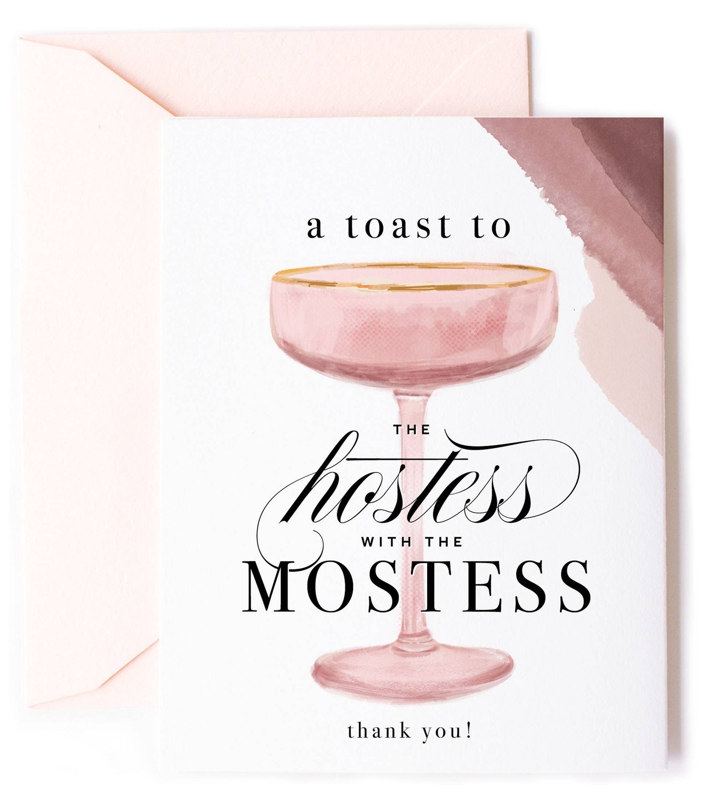 Hostess with the Mostess Champagne Thank You Greeting Card - Kitty Meow Boutique