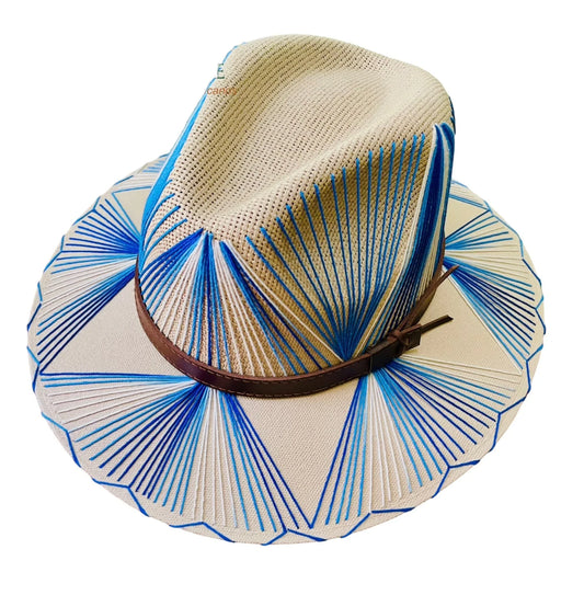 Agave Embroidered Hat Blue - Chisme Lifestyle