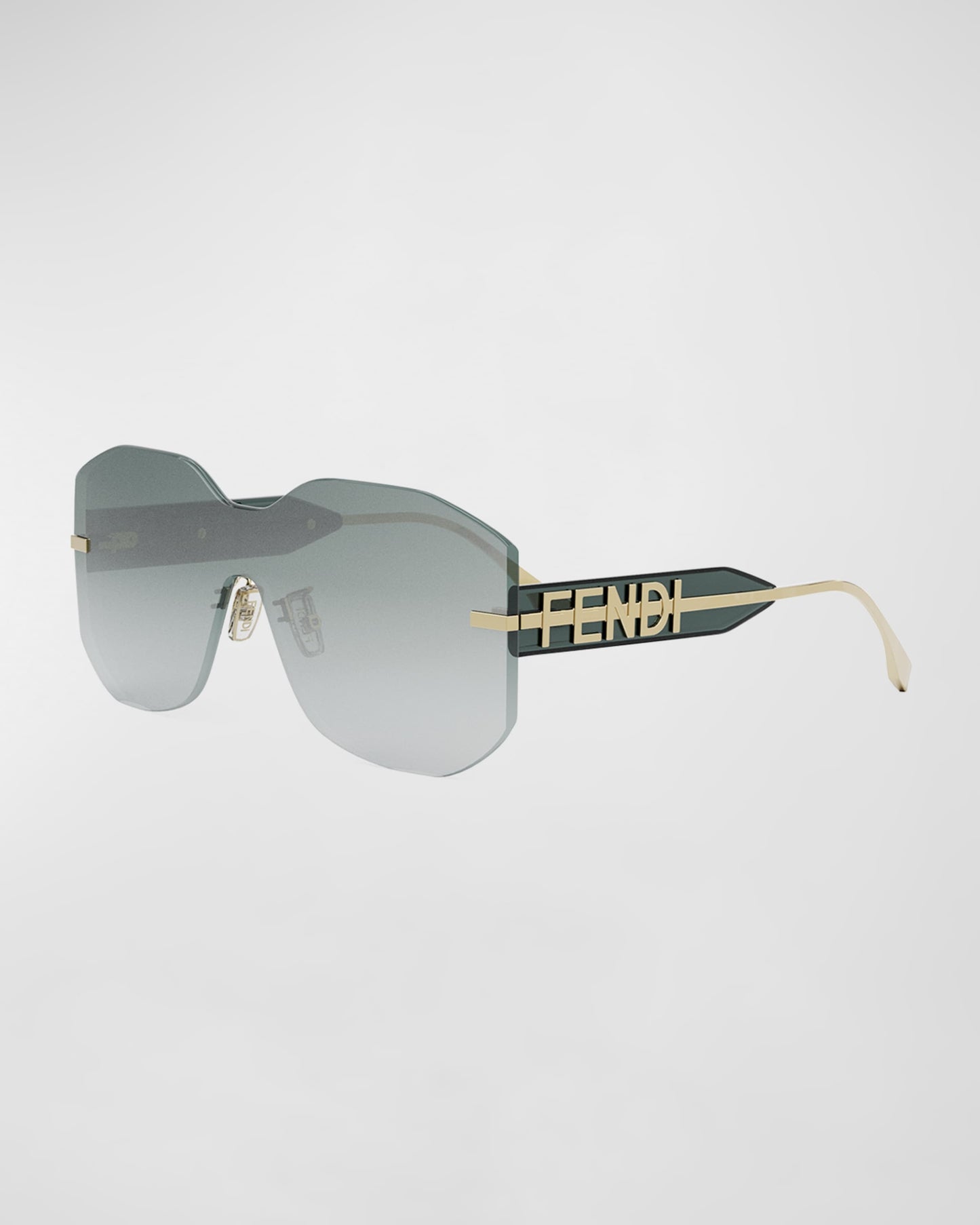 Fendigraphy Sunglasses Shiny Endura Gold / Gradient Green - FENDI