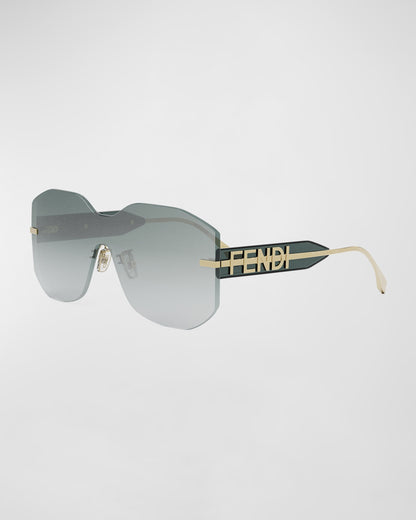 Fendigraphy Sunglasses Shiny Endura Gold / Gradient Green - FENDI