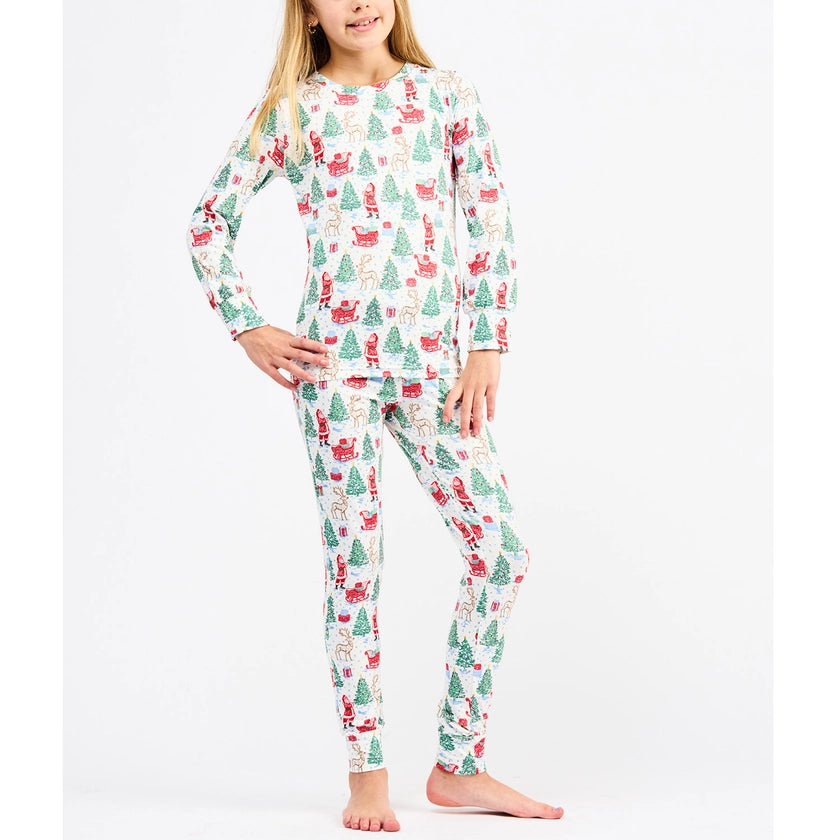 Kids Pajama Set Tidings and Toile Multi - Mary Square