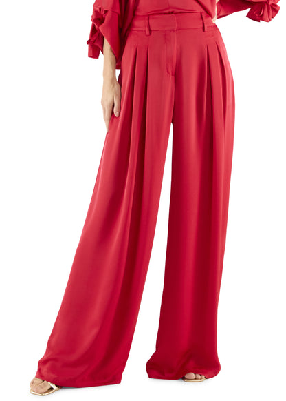 Oscar Pleated Wide Leg Pant Scarlet - Ramy Brook