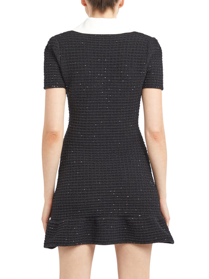 Knit Bow Mini Dress Black - Self-Portrait