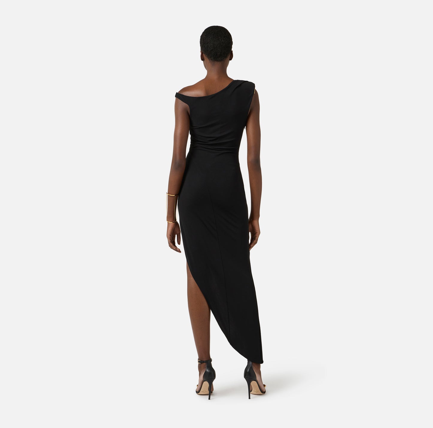 Dress In Crepe Jersey Fabric With Jewel Strap Black - Elisabetta Franchi