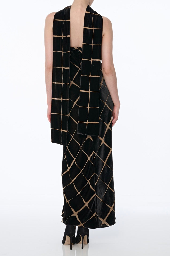 Besa Slip Dress With Scarf Jet - Toccin