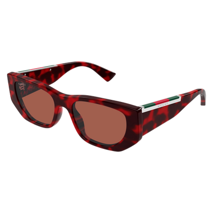 Rectangle Sunglasses Red Havana - Gucci