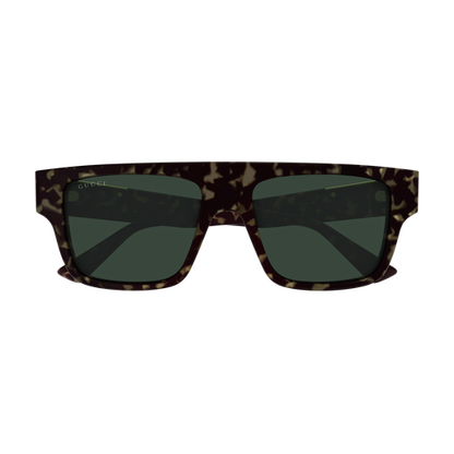 Mens Rectangular Sunglasses Havana/Green - Gucci