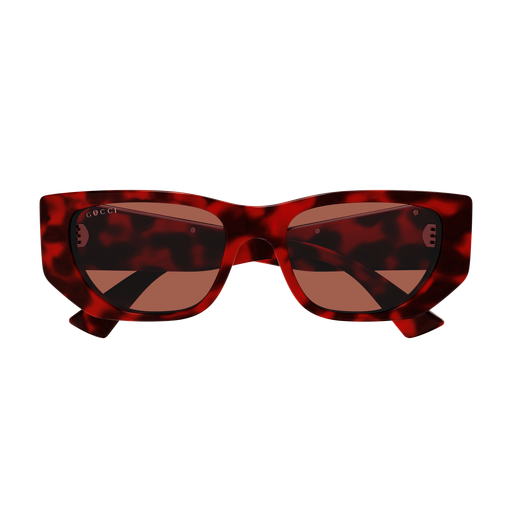 Rectangle Sunglasses Red Havana - Gucci