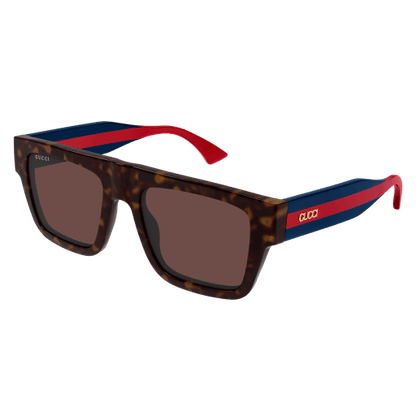 Mens Square Sunglasses Brown Tortoiseshell - Gucci
