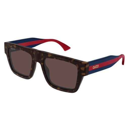 Mens Square Sunglasses Brown Tortoiseshell - Gucci