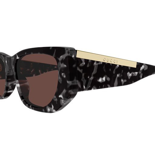 Rectangle Sunglasses Black Havana - Gucci