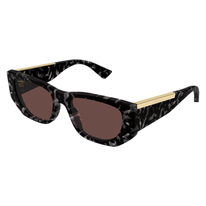 Rectangle Sunglasses Black Havana - Gucci