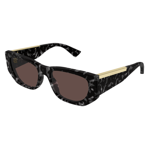 Rectangle Sunglasses Black Havana - Gucci