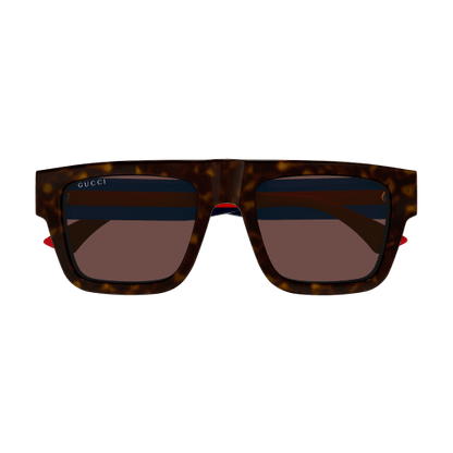 Mens Square Sunglasses Brown Tortoiseshell - Gucci