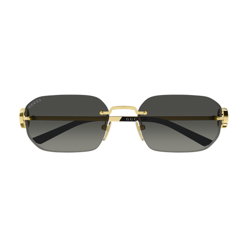 Frameless Metal Rectangle Sunglasses Gold - Gucci