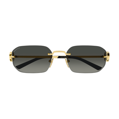 Frameless Metal Rectangle Sunglasses Gold - Gucci