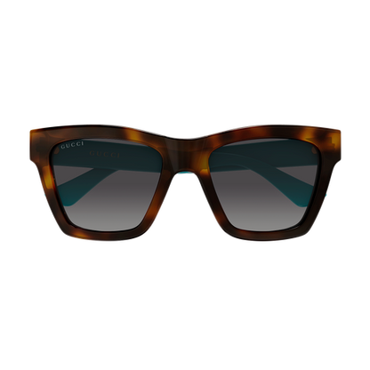 Square Sunglasses Havana/Blue - Gucci
