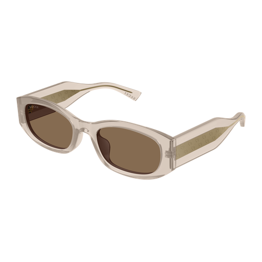 Rectangle Sunglasses Transparent Brown - Gucci