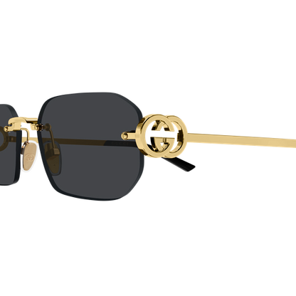 Frameless Metal Sunglasses Gold - Gucci