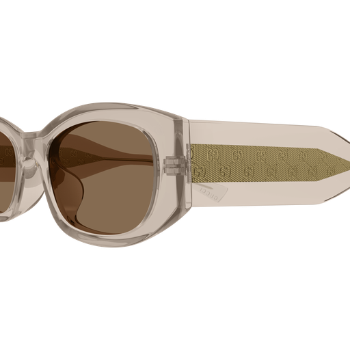 Rectangle Sunglasses Transparent Brown - Gucci