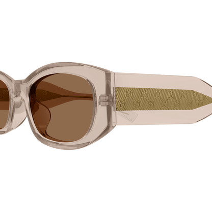 Rectangle Sunglasses Transparent Brown - Gucci