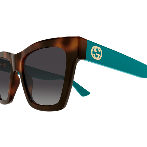 Square Sunglasses Havana/Blue - Gucci