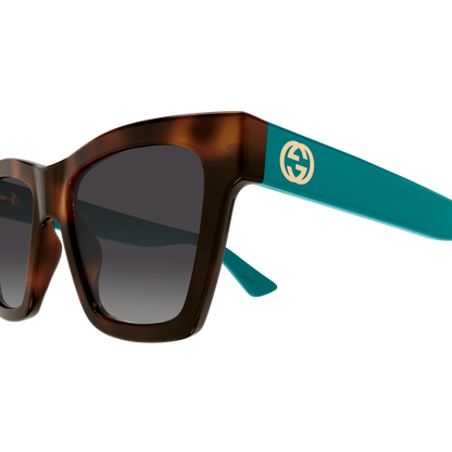 Square Sunglasses Havana/Blue - Gucci