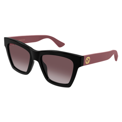 Square Sunglasses Black/Burgundy - Gucci