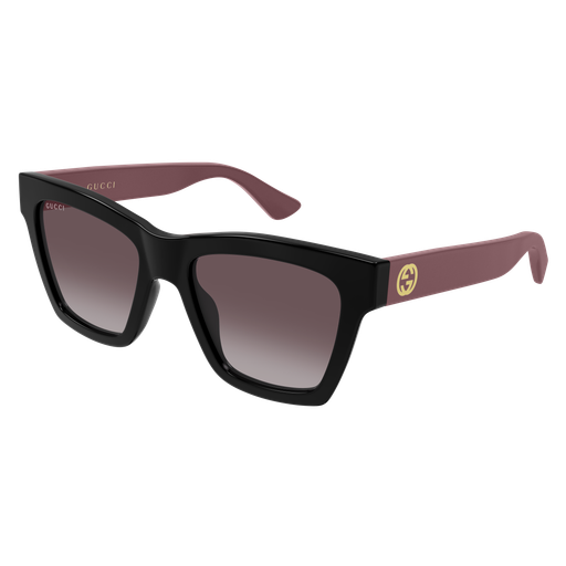 Square Sunglasses Black/Burgundy - Gucci