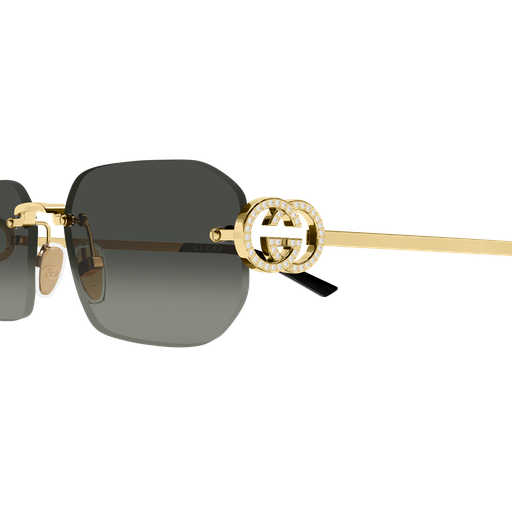 Frameless Metal Rectangle Sunglasses Gold - Gucci