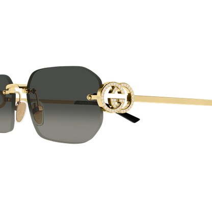 Frameless Metal Rectangle Sunglasses Gold - Gucci