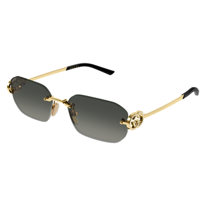 Frameless Metal Rectangle Sunglasses Gold - Gucci