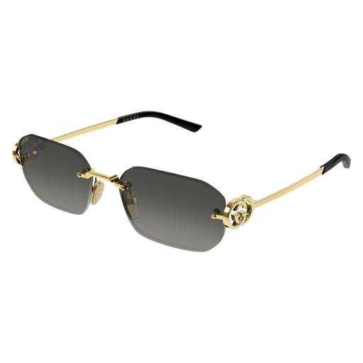 Frameless Metal Rectangle Sunglasses Gold - Gucci