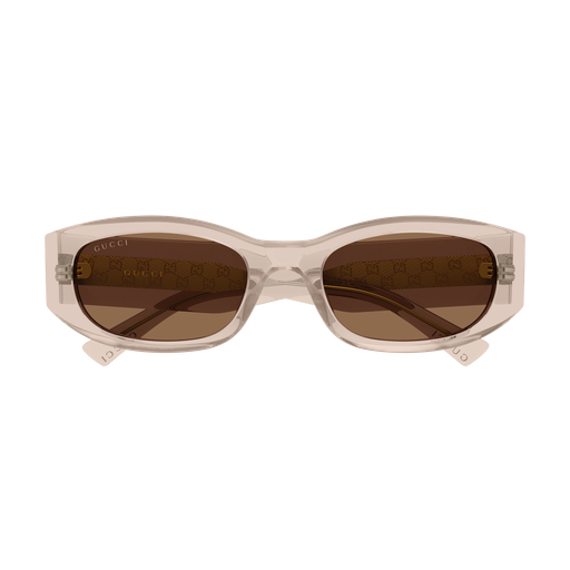 Rectangle Sunglasses Transparent Brown - Gucci