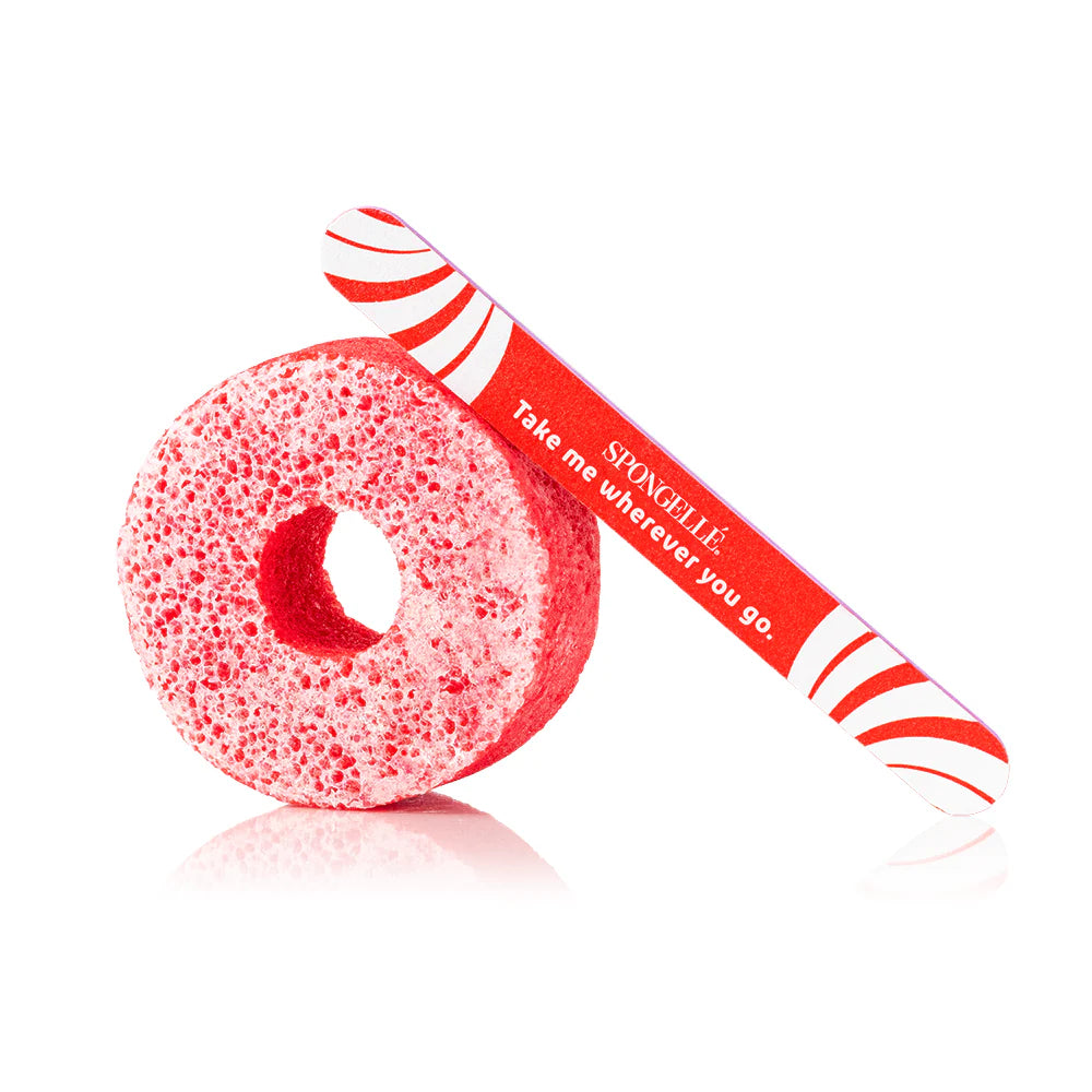 Candy Cane | Holiday PediPOP! Pedi Buffer & Nail File - Spongelle