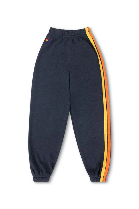 Kid's 5 Stripe Sweatpants Charcoal - Aviator Nation