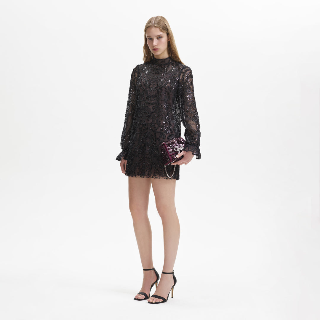 LV Night Sequin Accent Mini Dress - Women - Ready-to-Wear