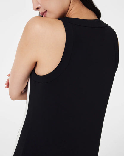 AirEssentials Side Stripe Tank Midi Dress Very Black - SPANX AirEssentials Side Stripe Tank Midi Dress Very Black - SPANX