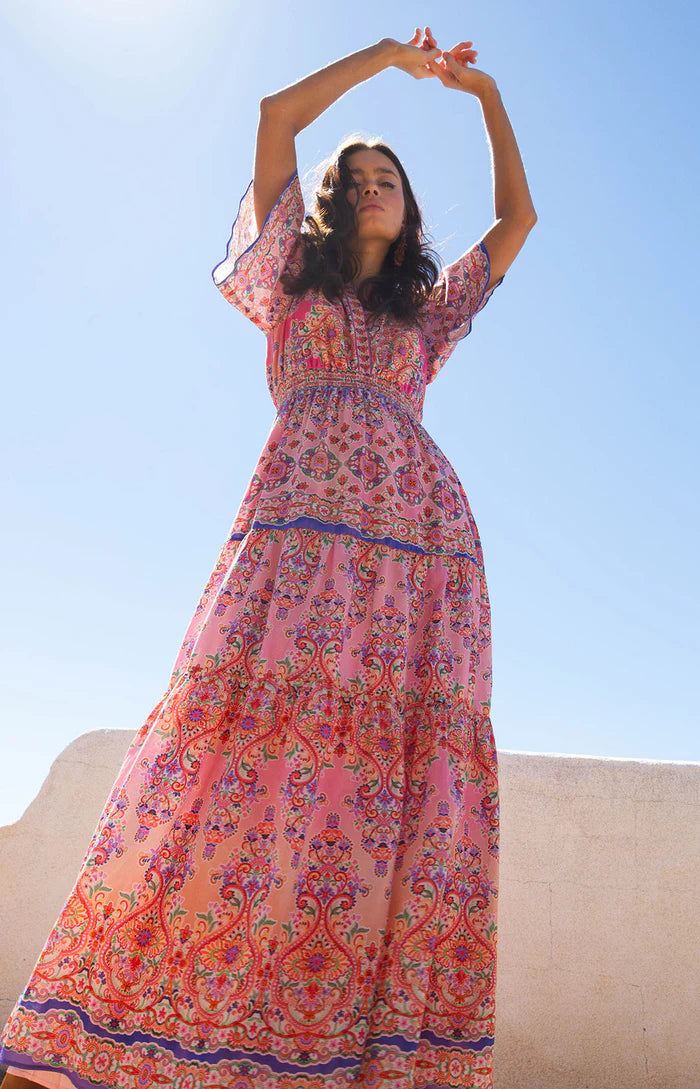 Alexis Voile Maxi Dress Pink - Hale Bob