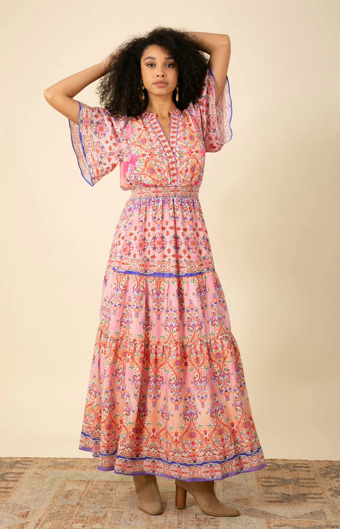 Alexis Voile Maxi Dress Pink - Hale Bob