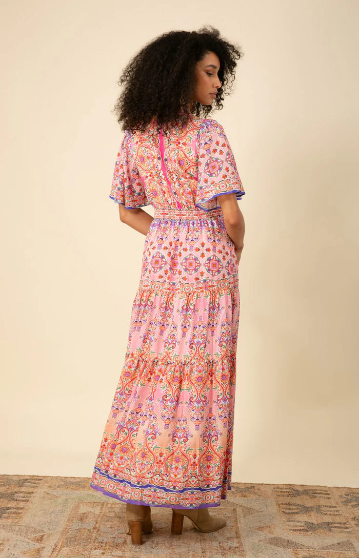 Alexis Voile Maxi Dress Pink - Hale Bob