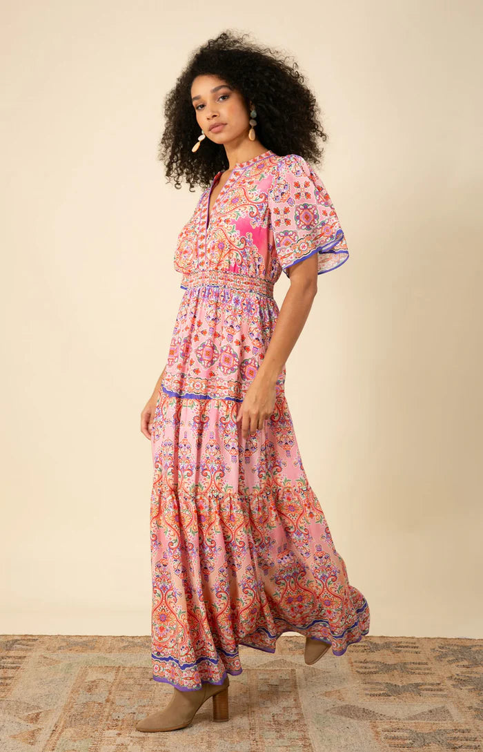 Alexis Voile Maxi Dress Pink - Hale Bob