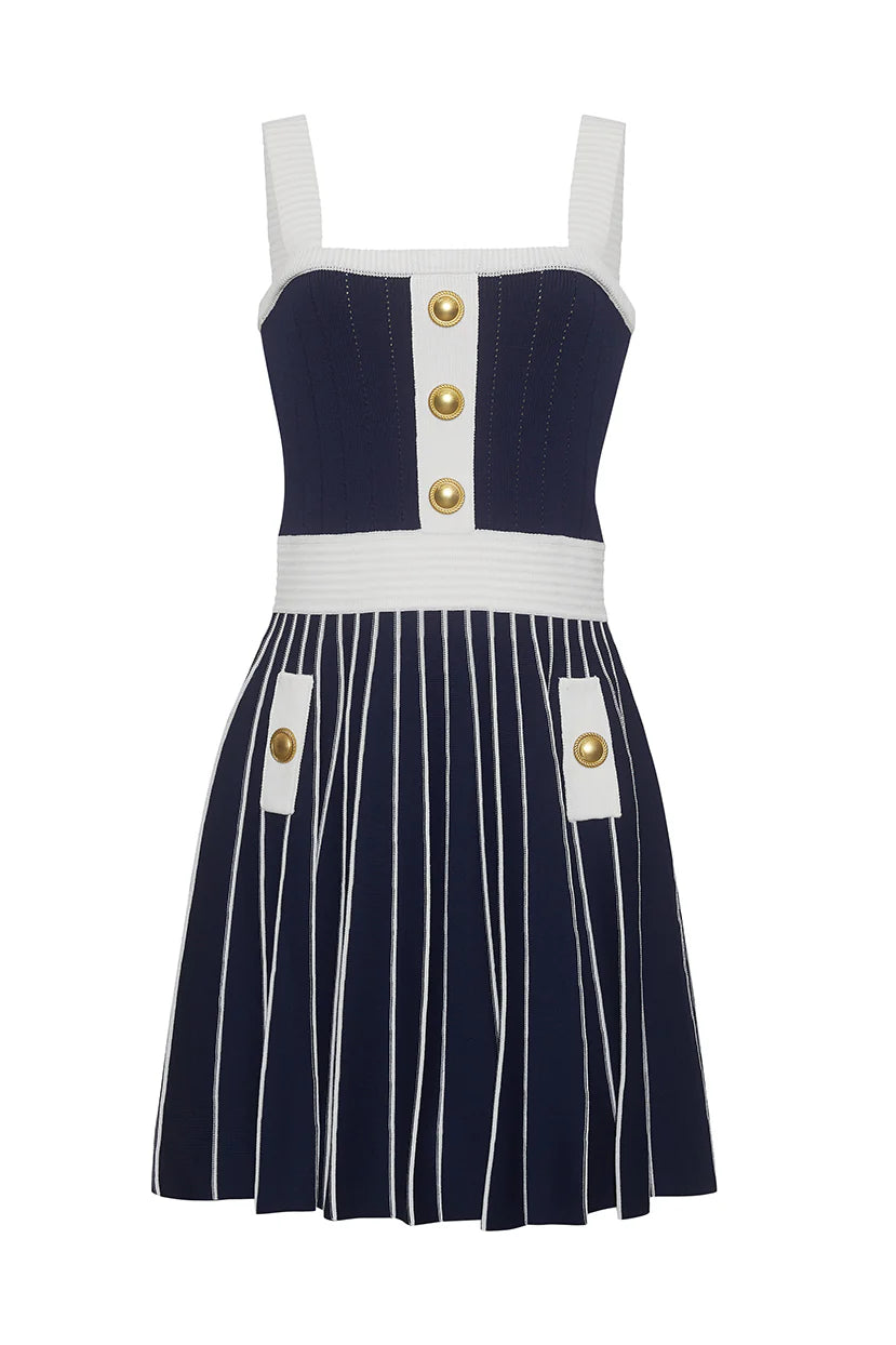 Aurora Mini Dress Navy/Ivory - Cara Cara