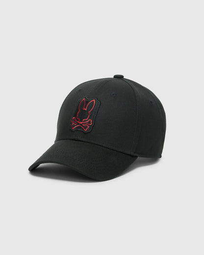 Mens Pierce Baseball Cap Black - Psycho Bunny