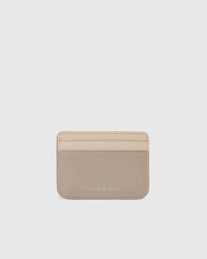 Wordmark Leather Card Case Desert Taupe - Psycho Bunny