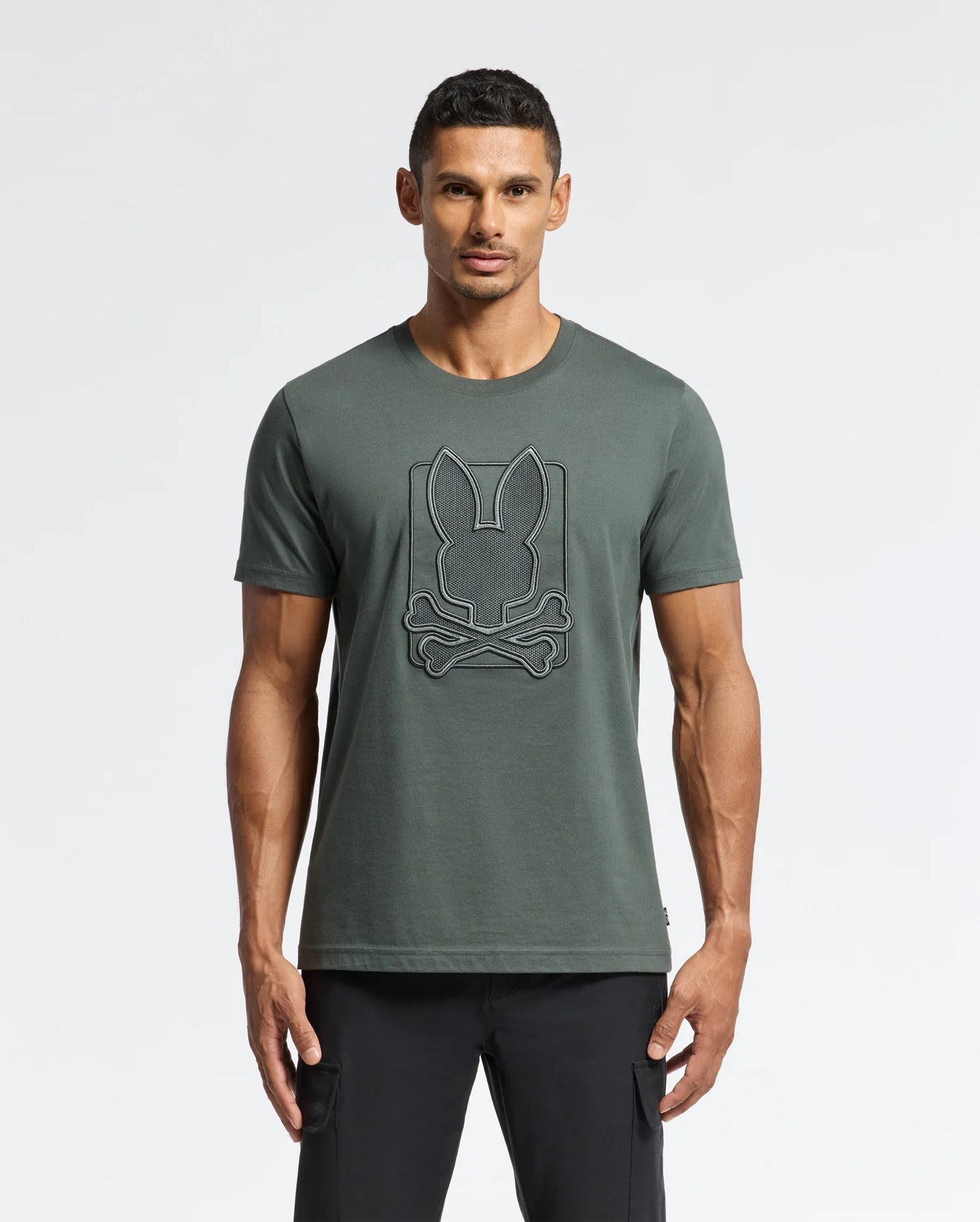 Men's Pierce Embroidered Graphic Tee Urban Chic - Psycho Bunny