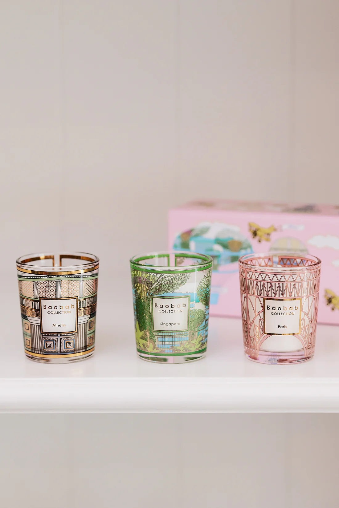 Trio Travel Candles Singapore Athens Paris - Baobab Collection