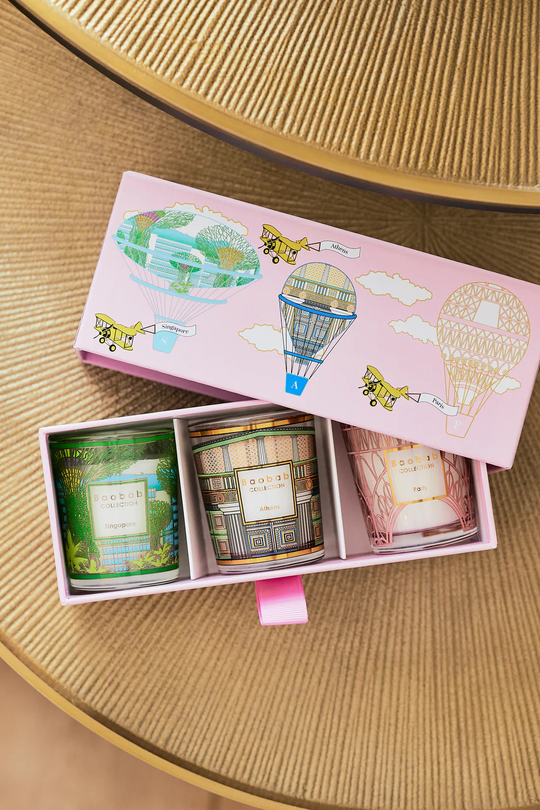 Trio Travel Candles Singapore Athens Paris - Baobab Collection